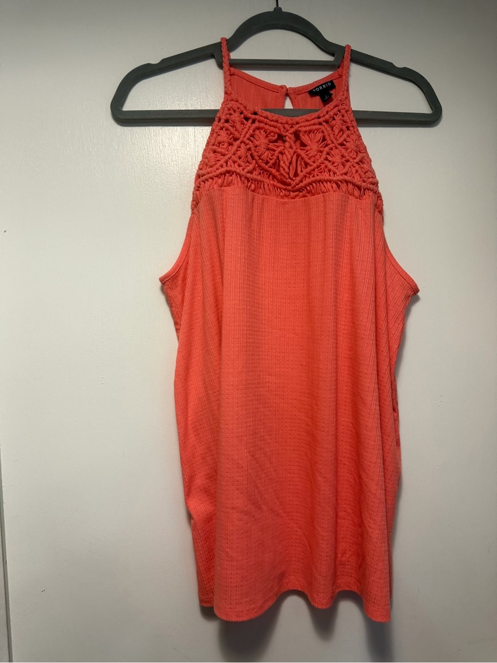 Torrid Coral Macramé Texture Tank Top Torrid